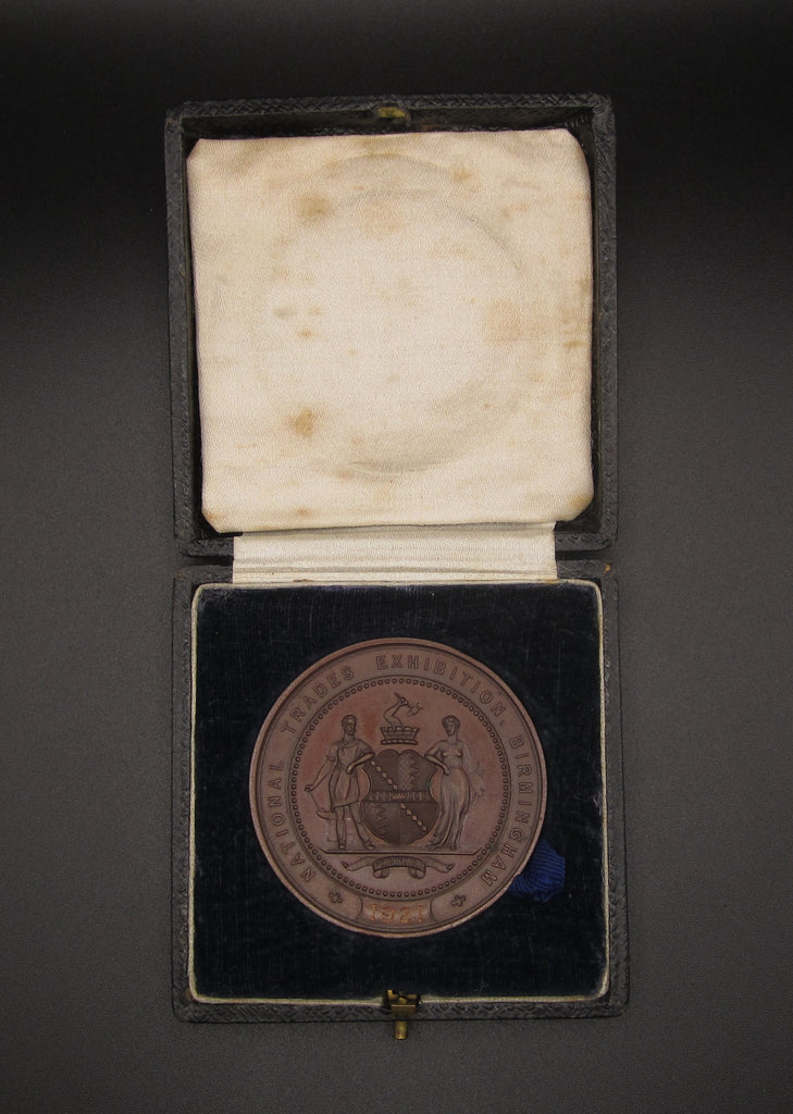 1921 National Trades Exhibition Birmingham 52mm Medal By Restall 1921-national-trades-exhibition-birmingham-52mm-medal-by-restall