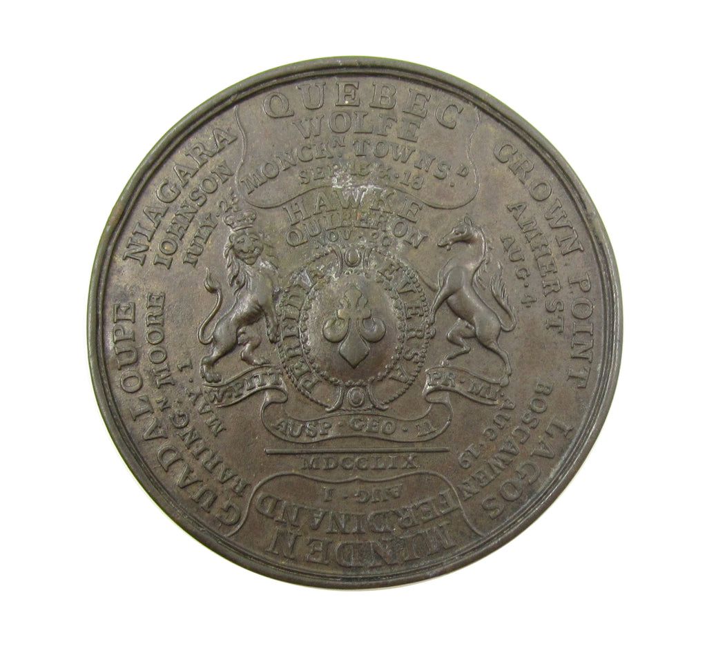 1759 British Victories Of 1758 & 1759 43mm Brass Medal Coopers Coins