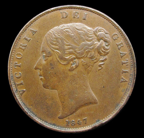 Victoria 1847 Penny - No Colon 'Pattern' - GVF