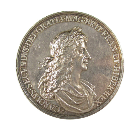 1667 Charles II Peace Of Breda 56mm Silver Medal - By Roettiers