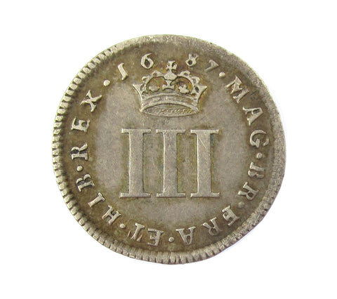James II 1687 Maundy Threepence - NVF
