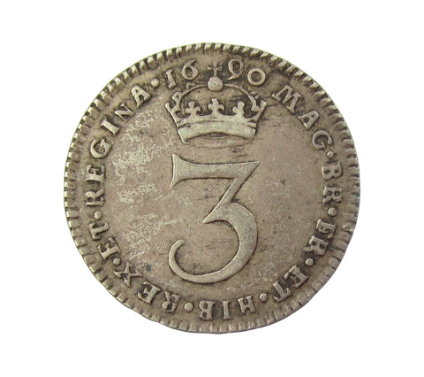 William & Mary 1690 Maundy Threepence - VF