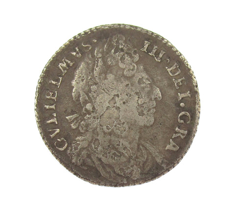 William III 1697 Sixpence - Second Bust - Fair