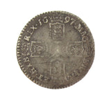 William III 1697 Sixpence - Second Bust - Fair