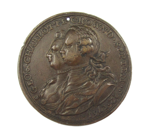 1761 George III & Charlotte Coronation 38mm Medal