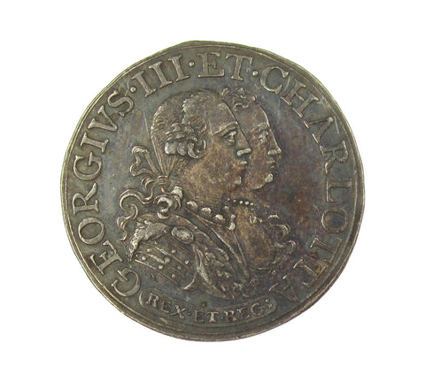1761 George III & Charlotte Marriage 26mm Silver Medalet