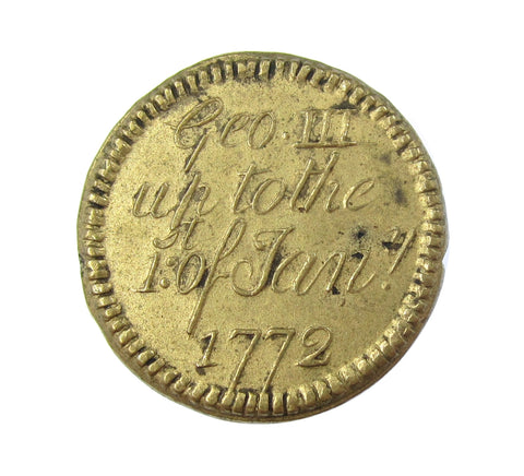 1772 George III Brass Guinea Coin Weight