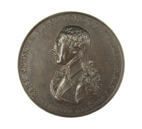 1799 Earl Spencer First Lord Of The Admiralty 38mm Medal - By Wyon