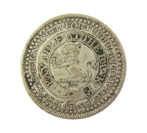 1811 Teignmouth One Shilling Silver Token - VF