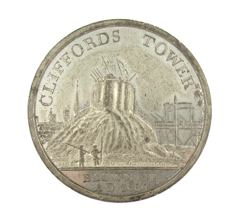 1825 York Minster Cliffords Tower 45mm Medal