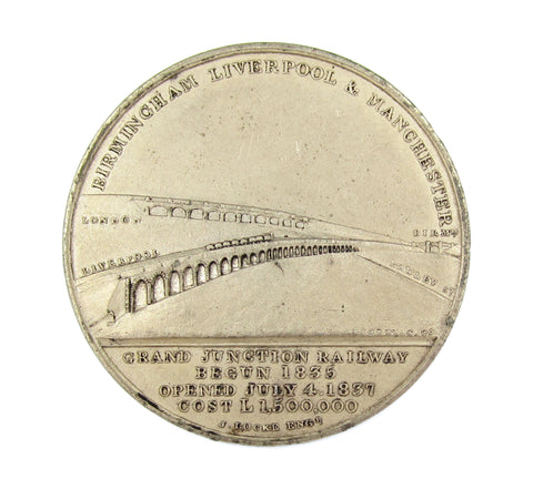1837 Opening Of The Grand Junction Railway 48mm Medal - By Ingram