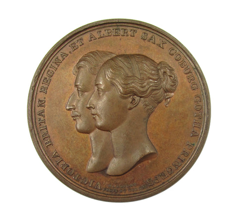 1840 Marriage Of Victoria & Albert 45mm Bronze Medal - By Halliday
