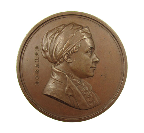 1848 William Hogarth Art Union Of London 55mm Medal - By Wyon