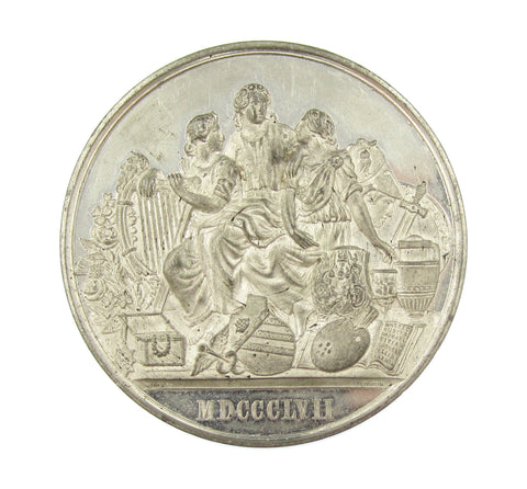 1857 Exhibition Of Art Treasures 63mm White Metal Medal