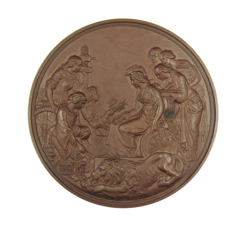 1862 International Exhibition 77mm Prize Medal By Wyon - Cased