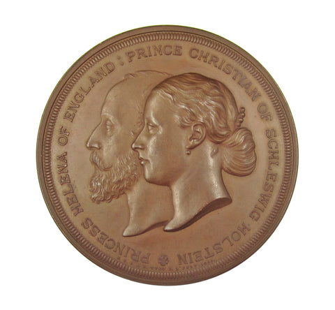 1866 Marriage Of Helena & Christian 64mm Medal - By Wyon