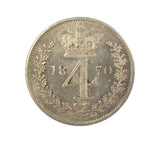 Victoria 1870 Maundy Fourpence - EF