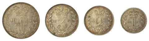 Victoria 1887 Young Head Full Maundy Set