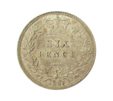Victoria 1887 Young Head Sixpence - GVF