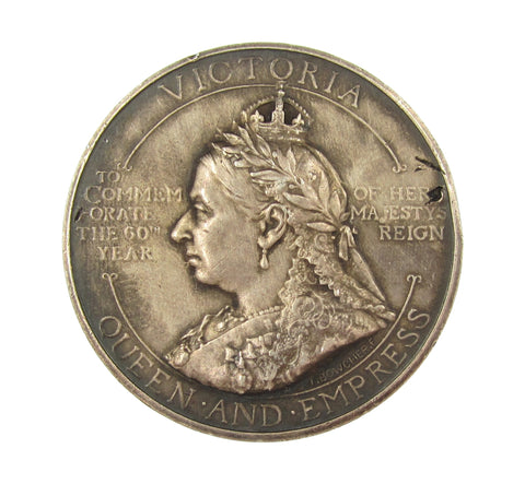 1897 Diamond Jubilee Heirs To The Throne 38mm Silver Medal - By Bowcher