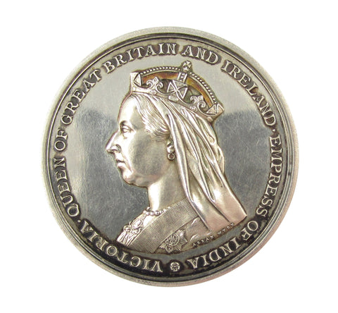 1887 Golden Jubilee Glorious Reign 38mm Silver Medal - By Wyon