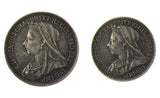 Victoria 1901 Maundy Twopence & Penny - EF