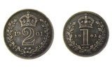 Victoria 1901 Maundy Twopence & Penny - EF