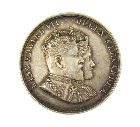 1902 Edward VII Coronation 32mm Silver Medal - By Jenkins