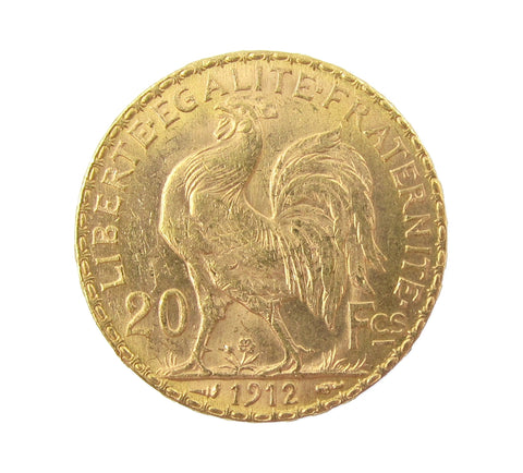 France 1912 Gold 20 Francs GEF Coopers Coins