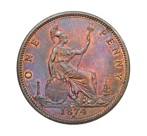 Victoria 1874 H Proof Penny - FDC