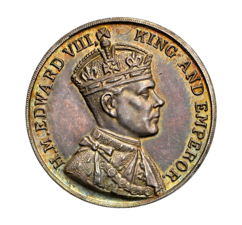 1937 Edward VIII Coronation 26mm Silver Medal - NGC MS63