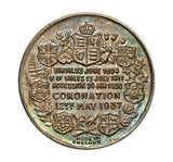 1937 Edward VIII Coronation 26mm Silver Medal - NGC MS63