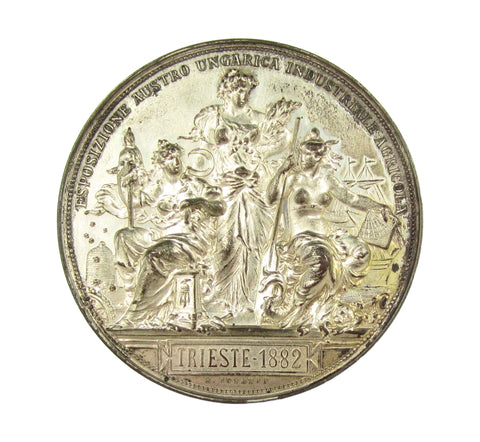 Austria-Hungary 1882 Industry & Agriculture Exposition Trieste 61mm Medal