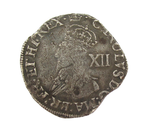 Charles I 1635-1636 Tower Mint Shilling - mm Crown