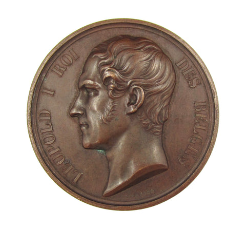 Belgium 1860 Leopold I Visit To Liege University 57mm Medal - By Barre