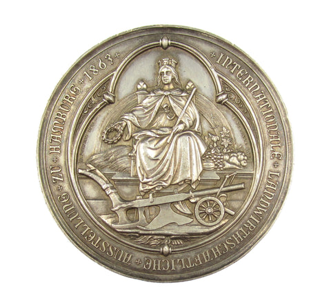 Germany 1863 Hamburg International Exhibition 79mm Silver Medal