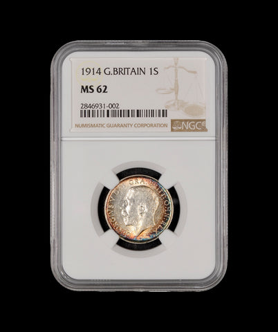 George V 1914 Shilling - NGC MS62
