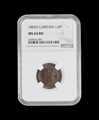 Victoria 1882 H Farthing - NGC MS64BN