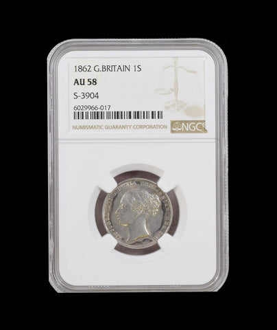 Victoria 1862 Shilling - NGC AU58