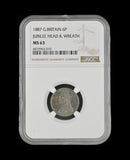 Victoria 1887 Sixpence - NGC MS64