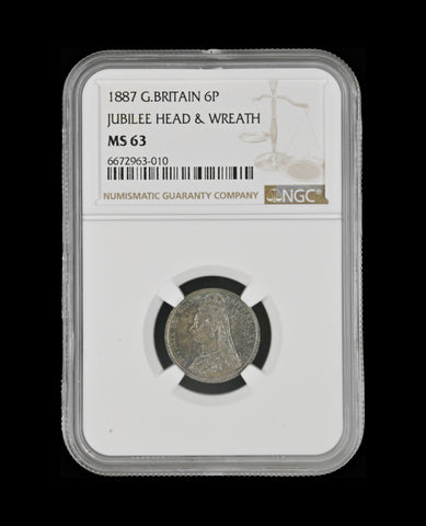 Victoria 1887 Sixpence - NGC MS64