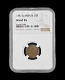 Victoria 1842 Half Farthing - NGC MS63BN