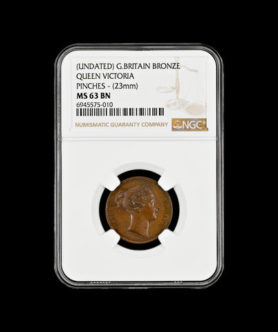 19th Century Victoria Gothic Pattern 23mm Medalet by Pinches - NGC MS63BN