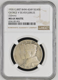 1935 George V Silver Jubilee 32mm Silver Medal - Matte Finish - MGC MS64