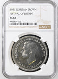George VI 1951 Festival Of Britain Crown - NGC PL65