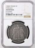 France 1848 A 'Hercules' 5 Francs - NGC AU