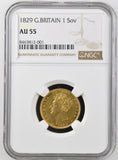 George IV 1829 Sovereign - NGC AU55