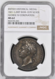 1821 Coronation Of George IV 35mm Silver Medal - NGC MS62