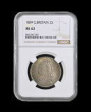 Victoria 1889 Florin - NGC MS62