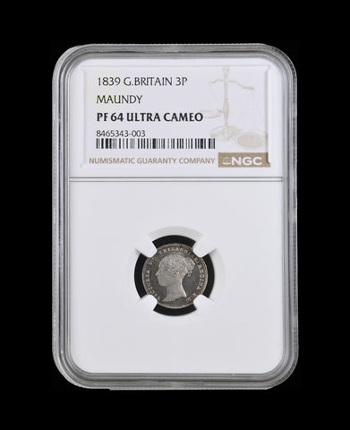 Victoria 1839 Proof Maundy Threepence - NGC PF64UC
